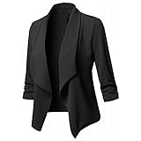 Homemarke Damen Blazer Elegant Tailliert: Business Anzug 3/4 Ärmel lang Stickjacke