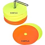 Cawila Markierungsscheiben, Floormarker 24er Set inkl. Halter, 12x orange + 12x Neongelb inkl....