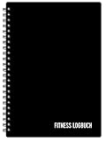 Fitness Logbuch Plastik-Cover Schwarz - undatiertes Workout-Tagebuch – A5-Format, dickes Papier,...