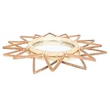 ROMISBABA Nordischer Retro Wandspiegel Rattan Kosmetikspiegel Kreative Wanddeko Hängender...