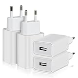 4 Pack 5W Ladegerät USB Netzteil Stecker Adapter, 1A/5V Ladestecker USB Steckdose Netzstecker...
