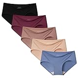 INNERSY Damen Slips Mehrpack Microfaser Unterhosen Hipster Mikro Modal Frauen Unterwäsche 5 Pack...