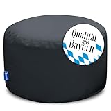 Bruni Pouf Sitzhocker L in Grau – runder Sitzpouf, Indoor und Outdoor als Fußhocker,...