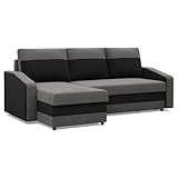 Mebligo - Ecksofa mit Schlaffunktion und Bettkasten Orion, Eckcouch Universelle Seite, Sofa L Form...