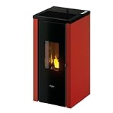 EIDER BIOMASA Pelletofen PEGASO 8 kW – Pelletofen, geringer Stromverbrauch, 15 kg, leise,...