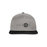 Spreadshirt Dart Treffer Herzschlag EKG Snapback Cap, One Size, Graphit/Schwarz