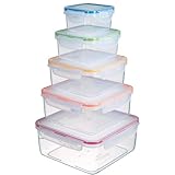 LocknLock PP Classic Vorratsdosen Set 5tlg., 180 ml, 410 ml, 750 ml, 1,2 L, 2 L, Vorratsdosen mit...