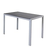 Chicreat Tisch aus Aluminium mit Polywood-Platte, Silber und Schwarz, 120 x 70 x 75 cm