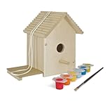 Eichhorn 100004581 Outdoor Vogelhaus aus Holz, zum Zusammenbauen und Bemalen, Inkl. Pinsel und...