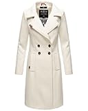 Navahoo Damen Mantel Trenchcoat Winterjacke Wintermantel B661 [B661-Wooly-Offwhite-Gr.XL]