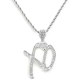 Halskette mit Buchstaben XO Anhänger Silber – Initialen Kette Damen Herren, Hip Hop Style...