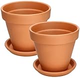 KOTARBAU® 2er Set Blumentopf Übertopf aus Terrakotta ⌀ 17 cm für Innenräume und Gärten