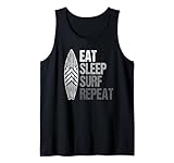 Eat Sleep Surf Repeat Surfboard Vintage Vatertag Sommer Tank Top