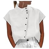 Sommer-T-Shirt für Damen, 2025, Urlaub, Boho, kurz, zierlich, Nacht, Ausgehen, Baumwolle, Leinen,...