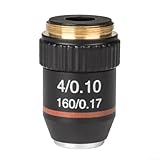 Eawfgtuw Achromatische Objektivlinse für biologisches Mikroskop, RMS-Gewinde, 20,2 mm, 160 mm...