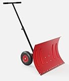 Garvee Schneeschaufel mit Rädern für Auffahrt, 50,8 cm breit, verstellbarer Schneeschieber mit...