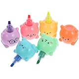 TOGEVAL Bärenförmige Textmarker Satz aus Kunststoff Stapelbare Kleiner Textmarker für Schüler...