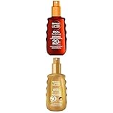 Garnier Sonnenroutine: Garnier Ambre Solaire Set mit Ideal Bronze Sonnenöl LSF 20, Milk-in-Spray...
