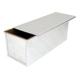 WOPPLXY Kastenform Brot mit Deckel, 34 X 13,5 X 12 cm Brotbackform aus Kohlenstoffstahl, Silber...