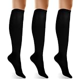Psyqtsuary 3 Pack Damen Baumwoll Kniestrümpfe, blickdichte Kniestrümpfe aus Baumwolle,...