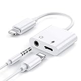 Audio Adapter für Apple iPhone Splitter auf Klinke Aux 3,5mm Kopfhörer Weiß
