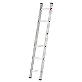 Hailo S60 ProfiStep UNO Anlegeleiter - Leiter 6 Sprossen - Alu Sprossenleiter mit 2 Tatzenfüßen -...