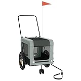 vidaXL Fahrradanhänger Hunde, Hundeanhänger mit Reflektoren Flagge, Hundetransporter Maximale...