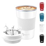 Pameil Thermobecher Kaffeebecher to Go 380ml Edelstahl Kaffee-to-go Becher Thermo, Vakuum...