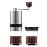 SILBERTHAL Manuelle Kaffeemühle aus Edelstahl & Glas – 6 Mahlgrade (Espresso bis Cold Brew) –...