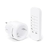 conecto® Funk-Steckdosen-Set: 1x Funksteckdose und 1x Fernbedienung, Innenbereich, 2300 Watt,...