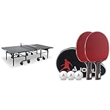 JOOLA Tischtennisplatte Outdoor J500A & Tischtennis Set Duo PRO 2 Tischtennisschläger + 3...