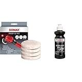 SONAX LammwollPad 80 mm (4 Stück) | 04941410 & PROFILINE HeadlightPolish (250 ml) spezielle...