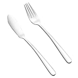 POPETPOP Edelstahl Gabel und Fischmesser 2 Stück Rostfrei für Buffet Zuhause Modernes...