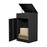 Paketbox Briefkasten mit Paketfach Paketbox Draussen Groß XXL Diebstahlgeschützter...
