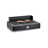 SEVERIN Tischgrill mit Aluminium-Grillplatte für drinnen und draußen, Elektrogrill mit schnellem...