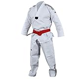 adidas Dobok Adiclub 3S - weisses Revers Taekwondo-Anzug (170)