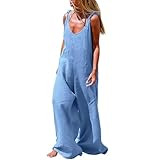 YIzdegg Jumpsuit Damen Sommer, Overall Ärmellos Jumpsuits Oversize Hosenanzug Casual Playsuit...