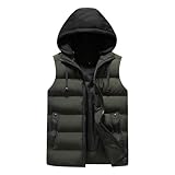 YOUTHUP Weste Herren Steppweste mit Kapuze Outdoor Freiziet Winterweste Leicht Winddicht...