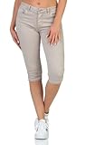 Hailys Damen Capri Jeans Shorts Je44nna knielange Jeanshose FUR-0915258-3 DBeige M