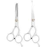 DECHOUS Professionelles 2 Stück Friseur Scheren Haarschneideschere 5,5 Effilierschere 6 Edelstahl...