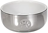 Trixie 24799 Keramiknapf, Katze, 0,3 l/ø 11 cm, silber/weiß