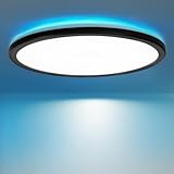 Laittiin Deckenlampe LED Deckenleuchte Flach - Ø30cm RGB Schlafzimmerlampe Dimmbar mit...