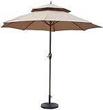 Sonnenschirme für den Außenbereich, 270 cm, doppelter Schirm, wasserdicht, für Terrasse, Balkon,...