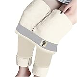 Fashion Casual Women Printed Damen Hohe Taille Warme Lange Hosen halten (Beige, L)