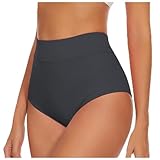 Bikinihose Damen, Slip Damen Hohe Taille Bauchkontrolle Badeshorts Sexy Bikinihose Tanga Sport...