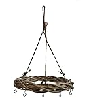 Spetebo Rattan Deko Kranz zum Hängen - Ø 35 cm - inkl. Kordel mit 12 Haken zum selber dekorieren -...
