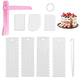 9 Stück Cake Scraper Set, Kuchenschaber, Plastik Buttercreme Spachtel, Fondant Kuchen GläTten...