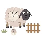 iplusmile Schwingende Cartoon Schaf Wanduhr aus Umweltfreundlichem Material Geräuschlose...