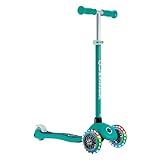 Globber Primo Lights – Tretroller mit 3 Rädern für Kinder von 3 bis 7 Jahren, Grün