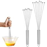 2 Stück 304 Edelstahl KugelbesenSchneebesen-Set Zum Mischen, Kochen,Rühren, Schlagen,Schneebesen...